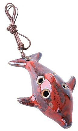 Mikinona Keramik-okarina-flöte Mit Löchern Tragbares Musikinstrument Klassische Pfeife Für Lerner Farbige Fischform Angenehmer Klang Leicht Zu Blasen Als Geschenk