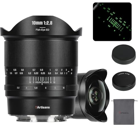 7Artisans 10mm F2.8 II für Sony E-Mount Obiettivo fisheye ultragrandangolare Full Frame 185° Compatibile con la messa a fuoco manuale Sony E-Mount a5000 a7cr a7cii a6700 zv-e100 a6400 a7iii Alpha7 IV