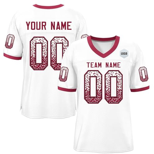 Custom American Football Jersey, Personalized Team Name Number Logo Customized Shirt for Men Youth Women Kids