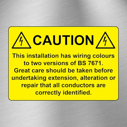 27 Pack of BS7671 Dual Colour Warning Labels