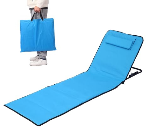 Sedia abbronzante completamente piatta, regolabile in 5 angolazioni, sedia a sdraio pieghevole portatile | chaise longue reclinabile | reclinabile da spiaggia regolabile per piscina, patio, campeggio