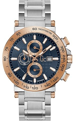 Gc Herren urbancode Chronograph blaues Zifferblatt aus Edelstahl Y37003G7