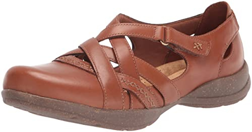 Clarks Roseville Step Mary Jane Flat, Tan Leather, 10 Medium