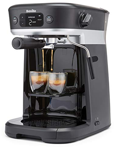 Breville All-in-One Coffee House, Espresso, Filter and Pods Coffee Machine with Milk Frother, 1.5 liters, Dolce Gusto Compatible [VCF117]