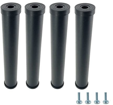 Soluko - Set 4 Piedi per Rete a Doghe Gambe Letto Universali in Acciaio Resistente con Gomma Anti Graffio e Anti Scivolo (31 cm)