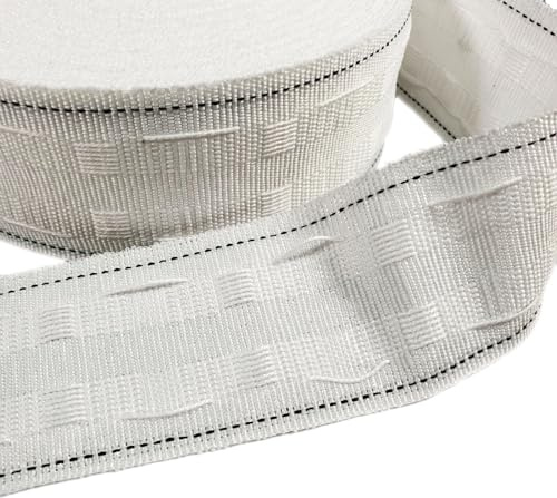 Curtain Tape 2 Inch - White 50mm Pencil Pleat Curtain Header Tape 2 Inch - Sew-On Heading, 5 Metre Pack for Plastic and Metal Hooks, Net and Voile Curtains, Detachable and Blackout Linings