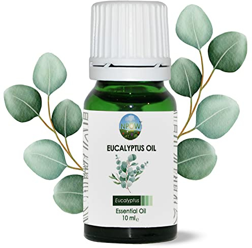 NPOW Eucalyptus Natural Essential Oils - 10ml, Pure Essential Oils For Diffuser For Home, Burners, Aromatherapy & Skin, Candle Fragrance Oil For Soy Wax & Soap Making, Eucalyptus Oil Spray & Inhalers
