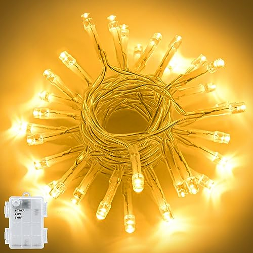 Etopgo Lichterkette Batterie,3M 30LED Lichterketten Außen mit 6h timer,IP65 Wasserdicht Lichterkette Batterie Warmweiß für Innen außen Weihnachtsdekorationen,Party,Garten