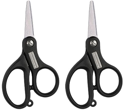 SagaSave 2 tijeras de pesca modernas de acero inoxidable, color negro, con afilador de gancho