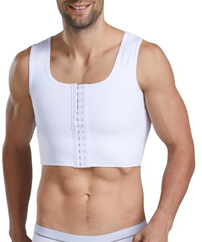 DoLoveY Men Compression Vest Brace Gynecomastia Chest Support Strap Fitness Gym Sports Undershirt Hide Gynecomastia Tank Tops