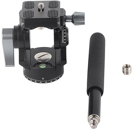 Tête de Trépied Hydraulique pour Poignée D'appareil Photo, Tête Vidéo de Niveau en Alliage D'aluminium, Base de Photographie Panoramique à Amortissement Portable, Poignée