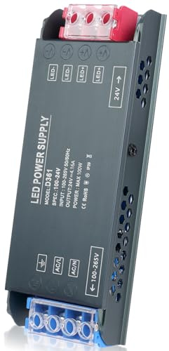 AXFEE LED Trafo 24V 100W, LED Treiber Netzteil, LED Transformator 230V auf 24V Konstantspannungs, Niedervolttrafo, für Led-Streifen Led-Lampen Beleuchtungen, Ersetzt für Halogenlampen