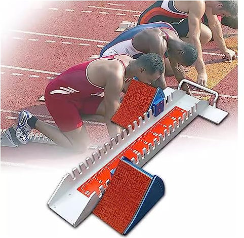 KUOYTT Startblock für Leichtathletik-Starter, Aluminium-Starter für Leichtathletik, 6 winkelverstellbare Sprintpedale, für eine Vielzahl formeller und informeller Wettkampfanlässe