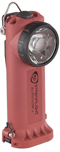 Streamlight 90973 Survivor X LED Winkellampe, 250-Lumen, 50,000-Candela, ATEX-zertifiziert, Schwenkbare Professionelle Einsatzlampe für Feuerwehr und Industrie, Orange