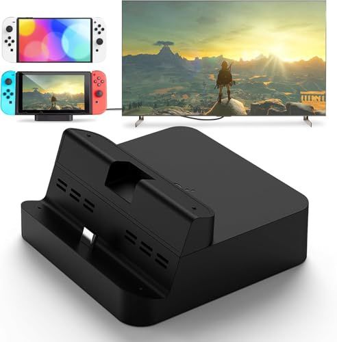 GuliKit Dock TV Portatile per N-Switch, Stazione di Ricarica con Uscita HDMI 4K e Porta USB-C, Compatibile con N-Switch con o senza Custodia (Cavi non inclusi)