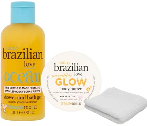 Treacle Moon Brazilian Love Shower Gel 100ml & Body Butter 200ml Set - Nourishing Body Care Gift Duo with Exotic Tropical Scent