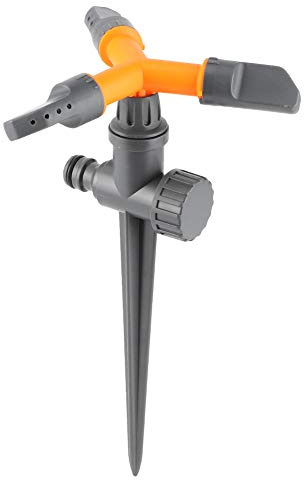 360 Degree Automatic Rotating Lawn Sprinkler | 3 - Arm Adjustable Garden Watering System | 26ft Spray for Lawn/Garden/Farm | 8m Coverage, 3.5KG Water Pressure