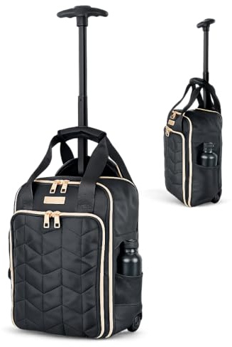 Bordlite Ryanair 40x20x25cm Underseat Cabin Bag – Lightweight Wheeled Holdall with Trolley Handle & Pockets – Fits Ryanair Free Hand Luggage