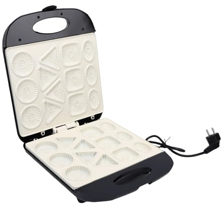 Haofy Macchina per Biscotti Elettrica 13 capacità di Biscotti Cottura Rapida con Distribuzione Uniforme del Calore Design Antiaderente per Dolci in Famiglia, Regali in, Feste (Spina europea)