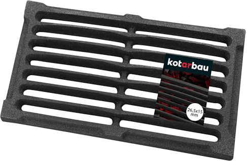 KOTARBAU Kaminrost 26,5 x 15 cm Kaminofen Tafelrost Ascherost Rost Ofengitter Kamin Ersatzteile Zubehör Gussrost Ofenrost Grillkamin Eckig Eckrost