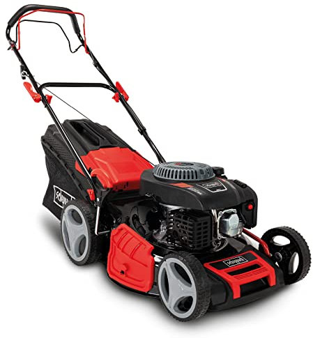 Scheppach Benzin Rasenmäher MS200-51 mit Radantrieb | 51cm Schnittbreite | 5,2 PS Leistung | 65L Fangbox | Höhenverstellung 7 Stufen | Seitenauswurf & Reinigungsfunktion | Mulchmäher