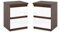 MRBLS Nachttisch 2er Set Nachtschrank Nachtkommode Modern Möbel mit Schubladen Kommode Holz Schubladenschrank für Ihr Schlafzimmer (Wenge - Weiß Glanz) – 30 x 40 x 30 cm (B/H/T)