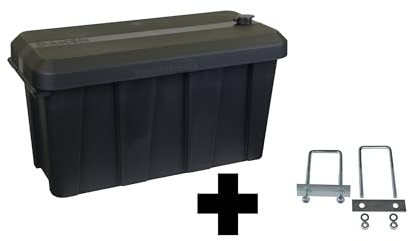 Deichselbox Daken Blackit Lite, Werkzeugkasten, Gurtkiste, Anhängerbox, Staukiste, Daken B24-1 + Montagesatz MON4002, Edelstahlhaus GmbH
