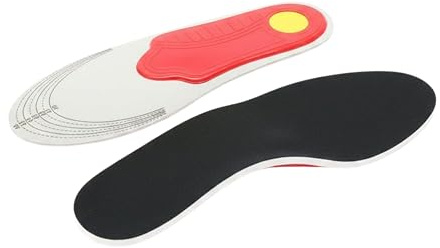 Orthotic Insoles for Women and Men - Arch Support Shoe Inserts for Plantar Fasciitis, Overpronation, Flat Feet, Heel Pain and Shock Absorption - Red, Small UK 2.5-6.5 / EU 35-40
