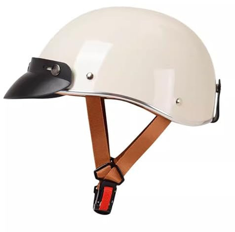 Halbschalenhelm Mit ECE-Zulassung Baseball Cap Vintage Motorradhelm Cruiser Chopper Scooter Helm Herren Jethelme Retro Motorrad Halbhelm Damen Mofa Helm Braincap 8,2XL