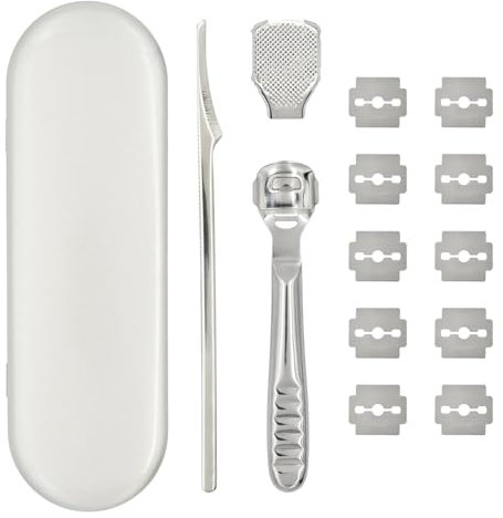 YMWALK Kit per la Rimozione di Calli ai Piedi,Strumenti Professionali per la Cura dei Piedi,Raschietto per i Piedi in Acciaio Inossidabile,Kit per Pedicure per la Rimozione della Pelle Morta e Dura