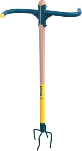 Leborgne - Rotogrif Naturovert - Griffe Rotative 4 Dents - Outillage de Jardinage - Idéal pour la Préparation des Sols Avant Culture - Manche en Bois PEFC 100% - Vert