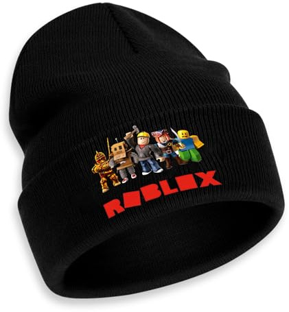 Roblx Beanie, Roblx Knitted Hat, Warm Winter Hat Knitted Hats for Autumn and Winter, W-Inter Gift, Suitable Head Circumference 15-24 inches Black