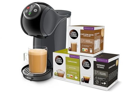 De'Longhi Nescafé Dolce Gusto Genio S Plus EDG315.B, Cafetera Automática, Máquina de Café de Cápsulas, Espresso Boost, Cappuccino, Apagado Automático de Ahorro de Energía, Presión de 15 Bares, Negro