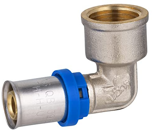 Raccord Multicouche à Sertir Multi profils TH-H-U coude diamètre Ø16 mm - à visser femelle 15x21 (1/2) - Norme NF 545 pour réseau d'eau potable et chauffage NOYON & THIEBAULT