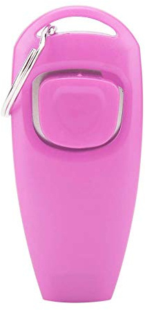 Zerodis Pet Trainer Keyring Aid Click Puppy and Cat Clicker Whistle Dog Training Tool Guide for Puppy Dogs(Rose)