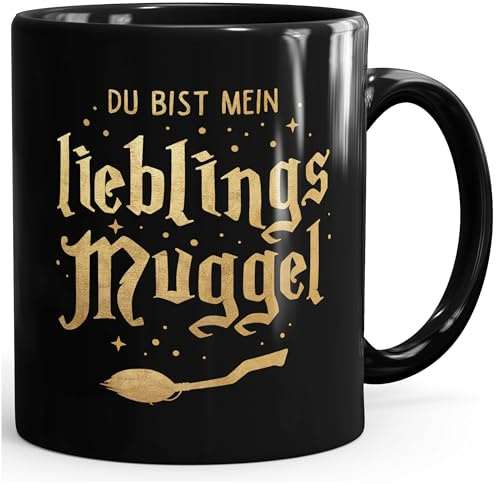 MoonWorks® Kaffee-Tasse Du bist mein Lieblingsmuggel Lieblingsmensch Geschenk Weihnachten Geburtstag Schwarz standard