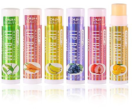 Joyeee Bálsamo Labial - 6 Sabores - 100% Hidratante Natural - Cuidado Labial de Larga Duración - Balsamo Labios para labios agrietados y secos