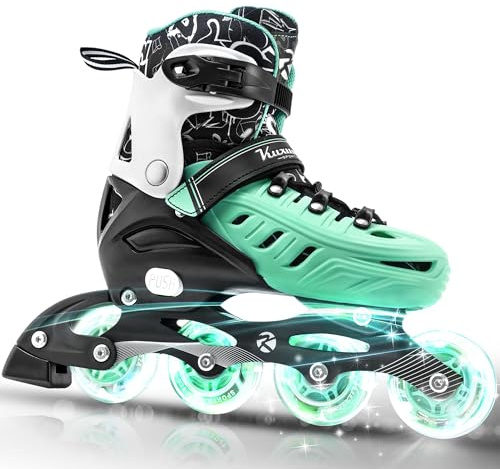 Adjustable Inline Skates for Kids Girls Boys Ages 8-12 Patines para Niños Niñas Outdoor