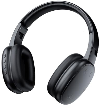 Docooler Auriculares de estudio con monitorización en tiempo real – Auriculares inalámbricos BT 5.4 para aprendizaje de idiomas, lectura, recepción, micrófono desmontable, compatible con tarjeta TF