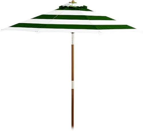 Ombrellone da Esterno giardino, inclinazione, 6 piedi, a righe, pieghevole, per piccoli mercati, patio, con 8 stecche, palo in legno, balcone, per piscina, patio, terrazza