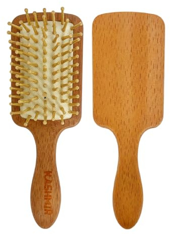 Eco-Friendly Bamboo Paddle Hair Brush | Natural Wooden Hairbrush for Women, Men & Kids | Detangling, Anti-Static & Frizz Control Brush for Long, Curly & Thick Hair | Scalp Massage & Hair Growth (4)