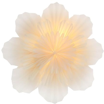 Mea-Living STELLA AZALEA weiß 40 cm, Papierblume aus Pergamentpapier - Leuchtstern, Papierstern, Weihnachtsstern