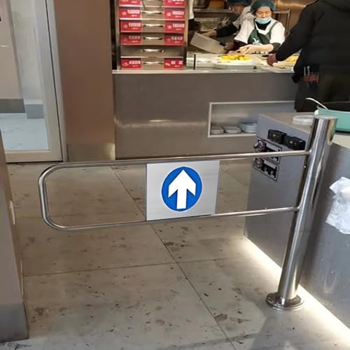 Automatisk svängdörr – anpassningsbar envägsintrång för butiker och stormarknader, hållbar metallsäkerhetsbarriär, 76 cm höger-sidodörr med halvhöjd