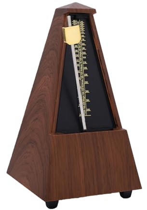 Fabater Mekanisk Metronom, Solid Mässingsrörelse med Justerbara Accentlägen 0/2/3/4/6, Tempoområde 40 Till 208 BPM, för Pianogitarr Violinciter och Andra Instrument (Teakträådring)