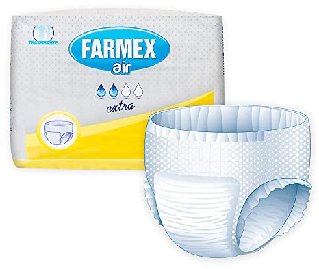 Couches adultes Farmex Pants - Couches TNT super absorbantes, sans latex, respirantes et hypoallergéniques - respectueuses de la peau - 14 pièces - Taille M