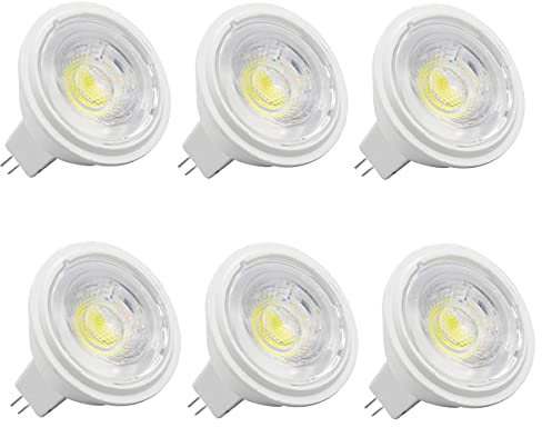 POCKETMAN 6 lampadine LED MR11 per faretti, GU4, base a due pin, non dimmerabili, 12 V DC/AC, per illuminazione paesaggistica domestica (bianco)
