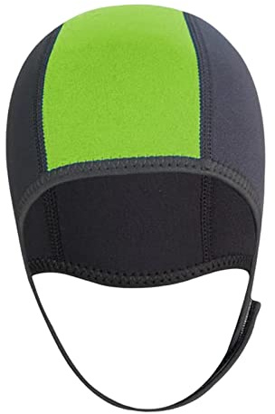 Perfeclan Gorro de Buceo de Neopreno de 3mm, Protección para Los Oídos, Gorro de Buceo Grueso para Invierno, Gorro de Natación, Gorro para, Kayak, Surf, Verde