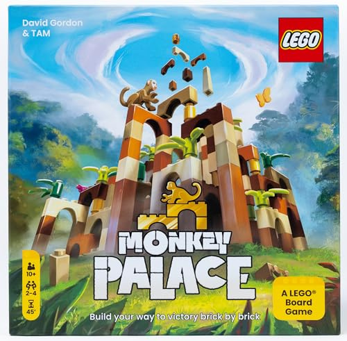 Asmodee - Monkey Palace: A LEGO Board Game - Build Your Way to Victory Brick by BrickFun Family Building Game for Kids and Adults, Ages 10+, 2-4 Players, 45 Minute Playtime