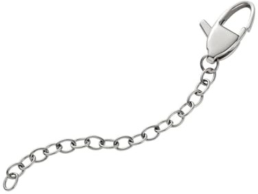 Kistanio Cadena de extensión para joyas de acero inoxidable bañado en plata, aprox. 6,5 cm, acero inoxidable