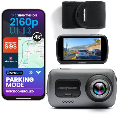 Nextbase 622GW 4K Dash Cam with Protective Carry Case – UHD 2160p, 140° Wide Angle Lens – Wi-Fi, GPS, Bluetooth – Super Slow Motion (120 fps), Image Stabilisation, what3words, Night Vision